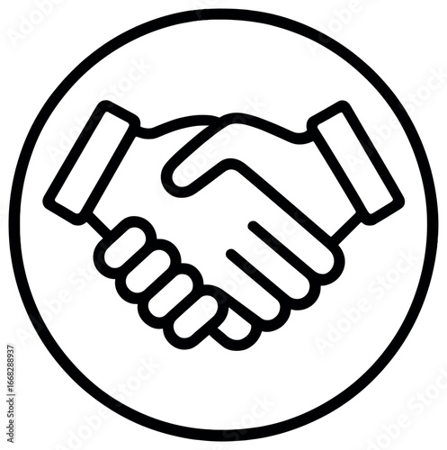 Handshake icon vector: symbol of unity, partnership, agreement, and collaboration