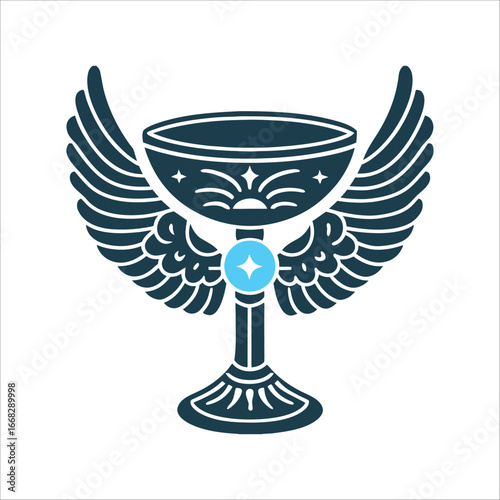 Winged Chalice Symbol, Flight and Grounding Winged Chalice A winged chalice with upward sweeping wings blending flight and grounding