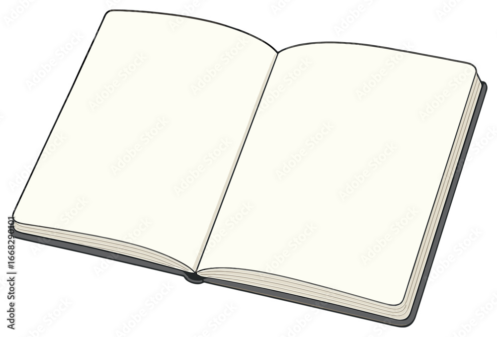 Empty sketchbook vector: unleash your creativity with blank pages for doodles and art