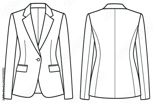 Women's blazer vector: minimalist fashion design for business casual wear