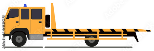 Tow truck. The material is related to car service, repair, road services.