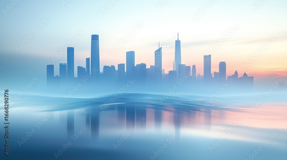 Obraz premium City Skyline at Dusk: