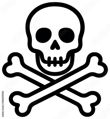 Classic pirate emblem vector: skull and crossbones symbol for halloween or nautical themes