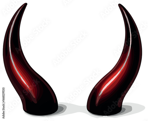 Devil horns vector: sleek evil horns ideal for halloween and spooky design concepts