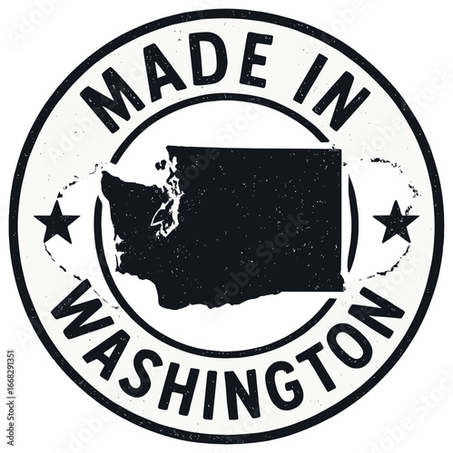 Made in washington vector | state emblem design for local pride and souvenirs