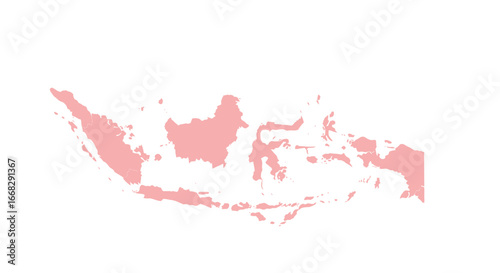 Detailed outline map of Indonesia for geographical studies and tourism brochures, a modern vector style