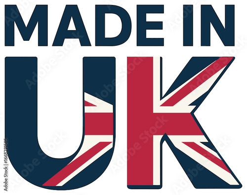Made in uk vector design: british manufacture, union jack, patriotism concepts