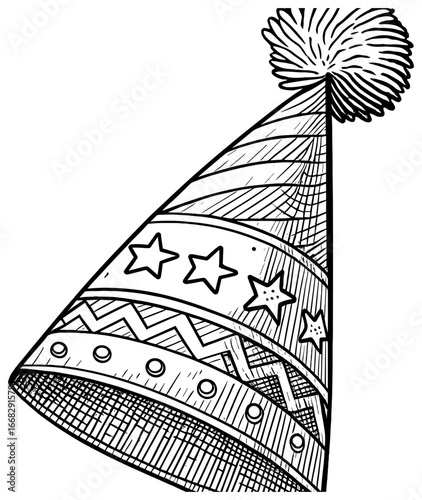Festive party hat vector for celebrations and holiday themes - perfect for events and gatherings