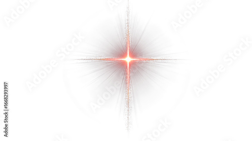 radiant red starburst isolated on white background
