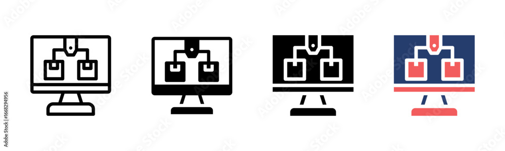 Fototapeta premium Online Shipping icon sheet multiple style collection