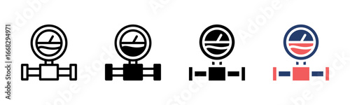 Pressure Meter icon sheet multiple style collection