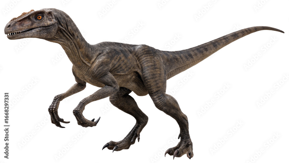 Fototapeta premium Velociraptor isolated on transparent PNG background