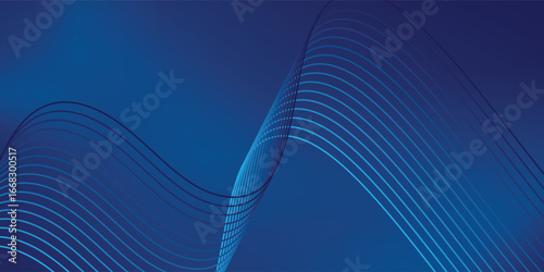 technology banner background blue gradations with line waves abstract background. vector background banner design eps10