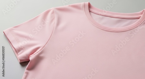 Pink Short Sleeve TShirt Mockup Blank Apparel Clothing Fashion Textile Background Studio Shot