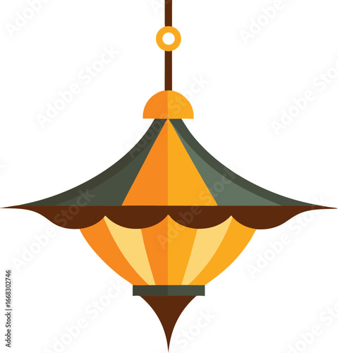 Decorative hanging lamp vector illustration scalable graphic for ambiance and lighting design