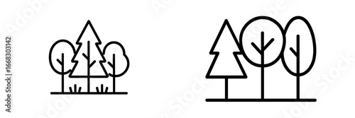 Vector illustration of trees in a minimalist design style