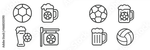 Sports symbols and drinks vector illustration for leisure