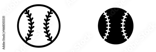 Vector illustration of baseballs in different styles and colors