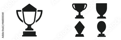 Trophy and award icons in vector style for graphic design