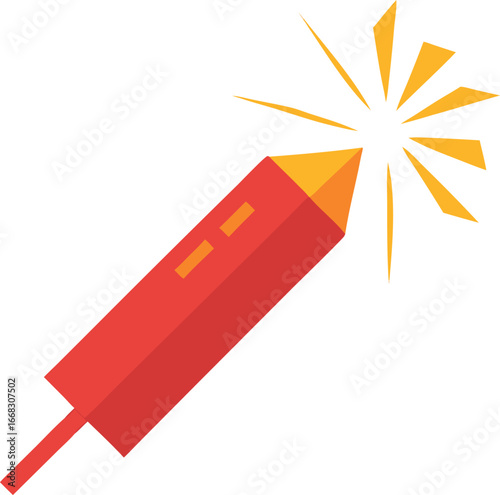 Vibrant flat design firecracker vector illustration for festive celebrations