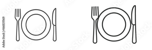 Vector illustration of dining table settings with utensil arrangement