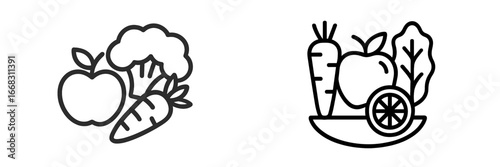 Fruits and vegetables vector illustration for healthy eating lifestyle