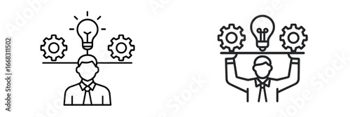 Business ideas and innovation represented through vector illustrations