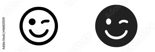 Smiling and winking face vector illustration for various uses