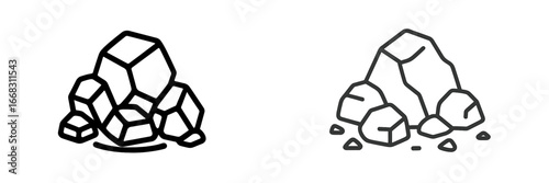 Creative vector illustration of rock formations in a minimalist style