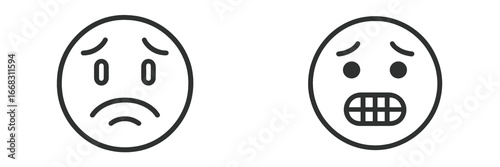 Expressions of sadness and fear in simple vector illustrations