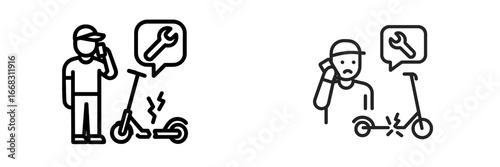 Troubleshooting electric scooter issues with assistance call