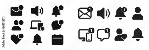 Vector illustration of communication icons and symbols for digital use