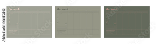 (earth) the week  planner printable personal planner page templates. Organizer & Schedule Planner.