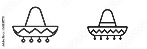 Vector illustration of traditional sombreros in simple design
