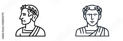 Classical Roman busts in vector illustration style for modern design