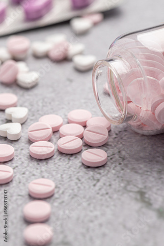 Variety of medicines and drugs.Medicine and healthcare concept.Variety of medicines and drugs.Medicine and healthcare concept.Pill for the prescription and treatment various diseases chemistry