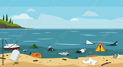 Coastal pollution crisis: ocean litter and environmental impact