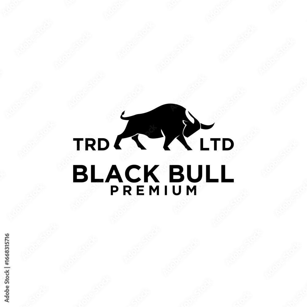 Obraz premium premium black bull logo design