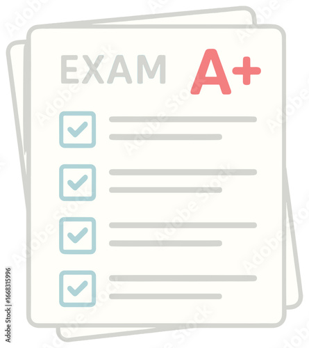 Exam success concept | achieving perfect a+ grades | education and performance excellence vector