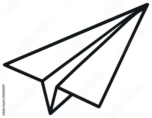 Ambition in flight vector: symbolic paper airplane for success, imagination, and progress