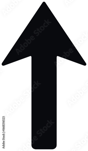Upward arrow vector icon | directional symbol for navigation, growth, progress concept