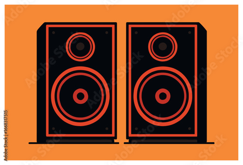 Retro speakers vector art – bold, powerful music concept for vintage audio enthusiasts