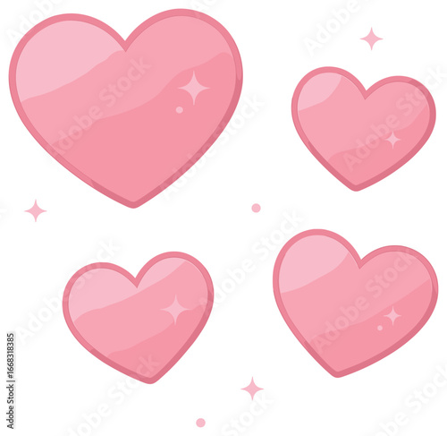 Floating pink hearts vector for valentine's day – romantic, love, and affection symbols