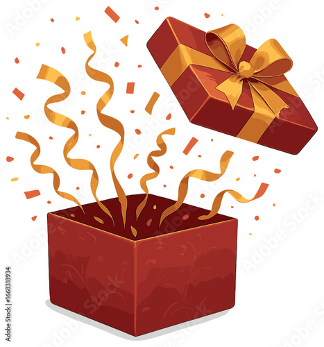 Festive gift explosion vector: celebrate with joyful, colorful present surprises for holidays