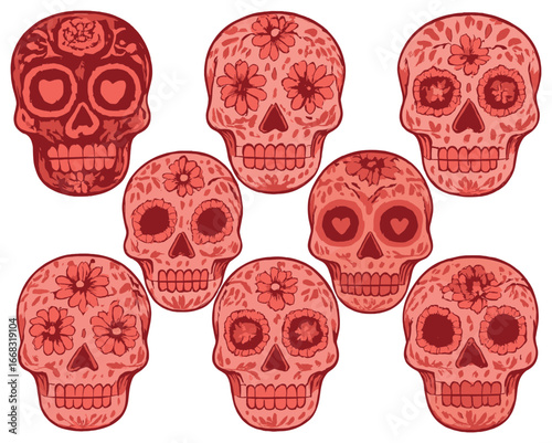 Colorful skull vector art for día de los muertos – vibrant festive designs