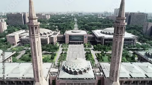 Aerial View Of A Large Mosque Complex In A City