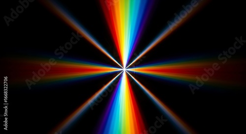 Radiating spectrum of colors radiating outward from a central point.