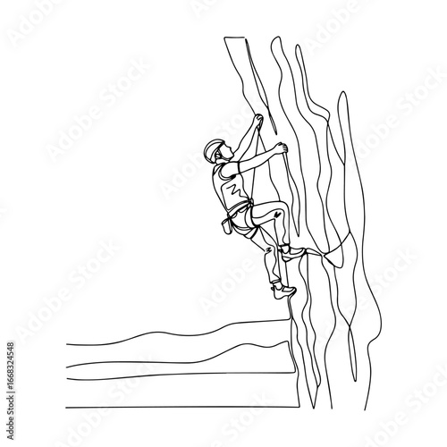 Rock Climber Ascending