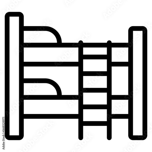 Flat bunk bed icon for kids' room themes; suitable for UI, apps, websites, and marketing visuals.
