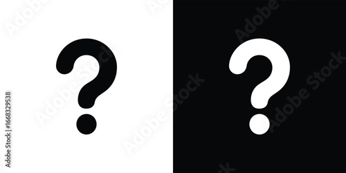 Question Marks in Black and White Contrasting Squares Symbol of Inquiry